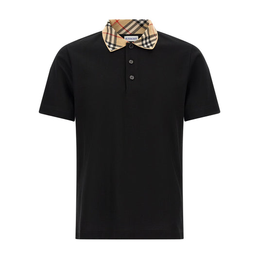 Burberry Black Cotton Polo Shirt