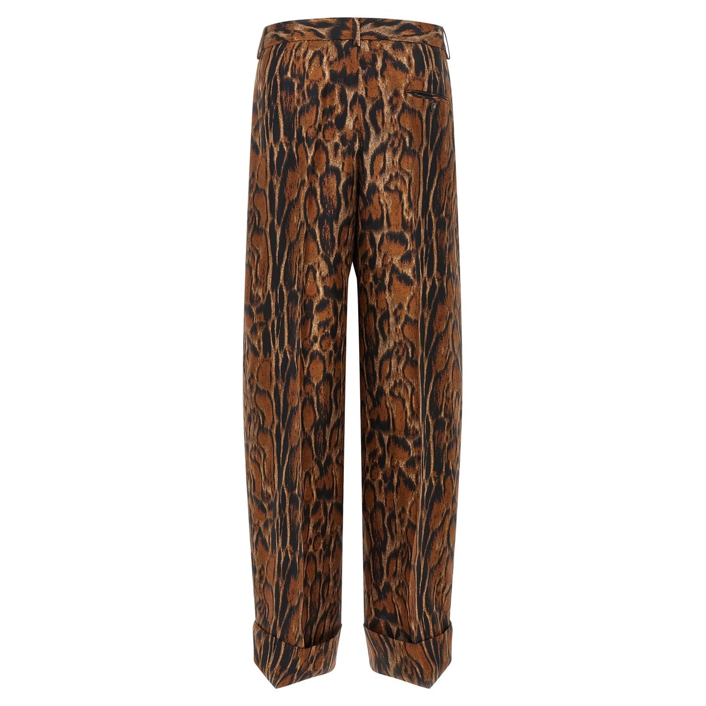 Alberto Biani Brown Silk Casual Pants