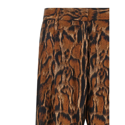 Alberto Biani Brown Silk Casual Pants