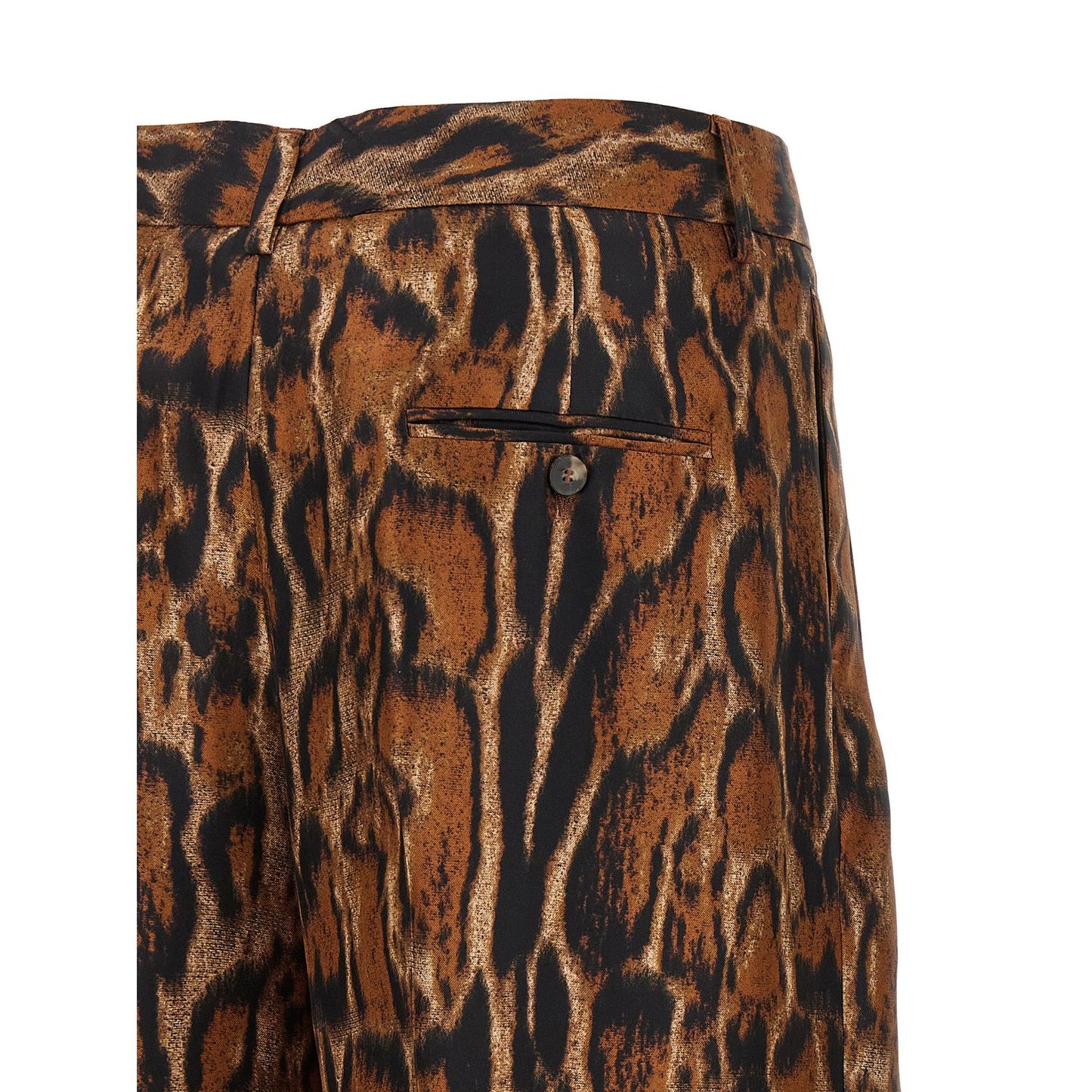 Alberto Biani Brown Silk Casual Pants