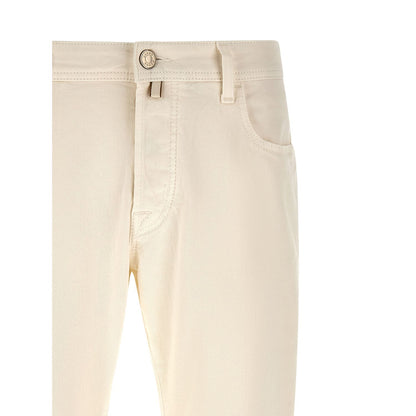 Jacob Cohen White Cotton Tapered Jeans
