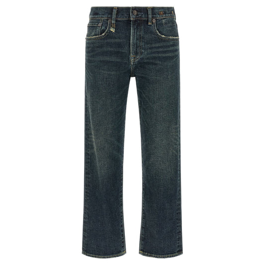 R13 Blue Cotton Straight-Leg Jeans
