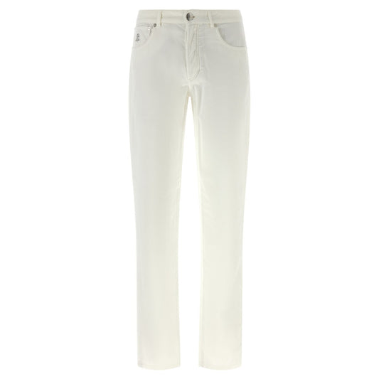 Brunello Cucinelli White Cotton Casual Pants