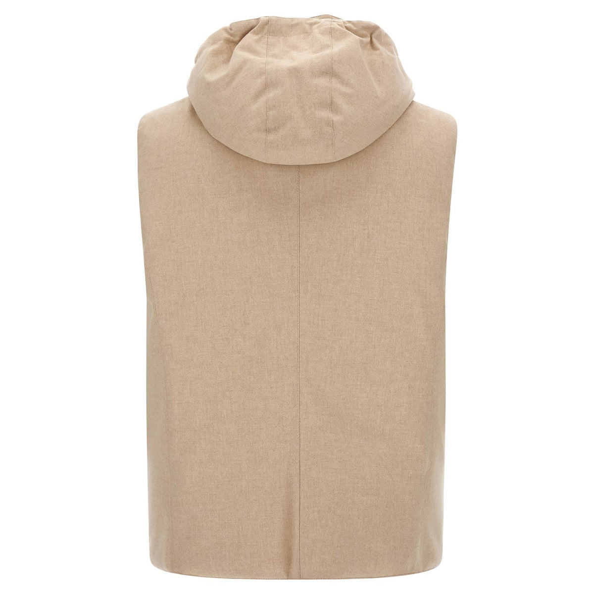 Brunello Cucinelli Beige Wool Sleeveless Jacket