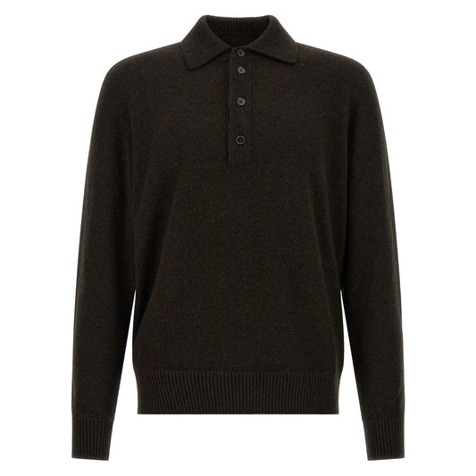 ZEGNA Brown Wool Polo Shirt