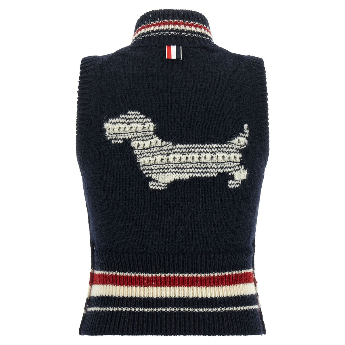 Thom Browne Blue Wool Sleeveless Jacket