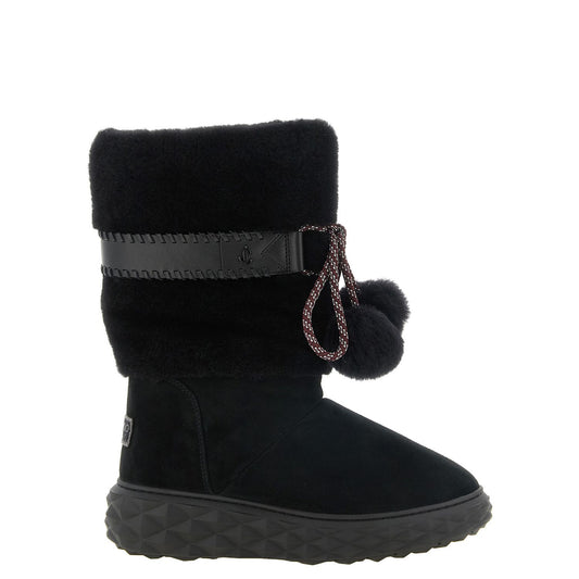 Jimmy Choo Black Lamb Leather Flat Boots