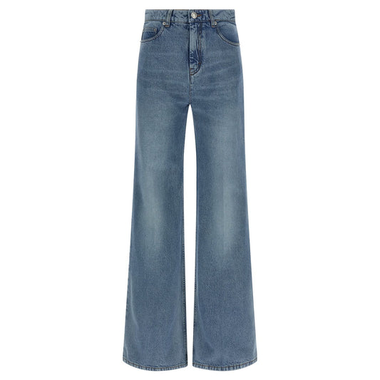 Ami Paris Blue Cotton Flared Jeans
