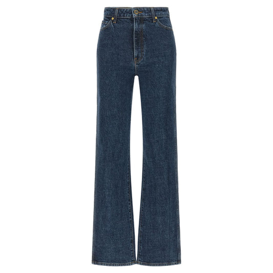 Khaite Blue Cotton Straight-Leg Jeans