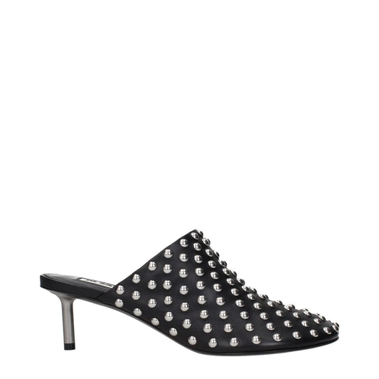 Jil Sander Black Leather Mules