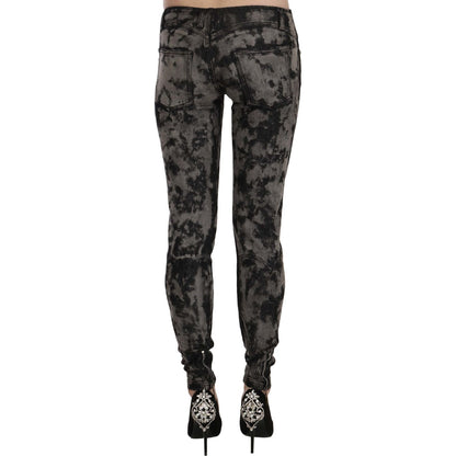 Just Cavalli Black Gray Faded Low Waist Skinny Denim Trousers Jeans Jeans & Pants