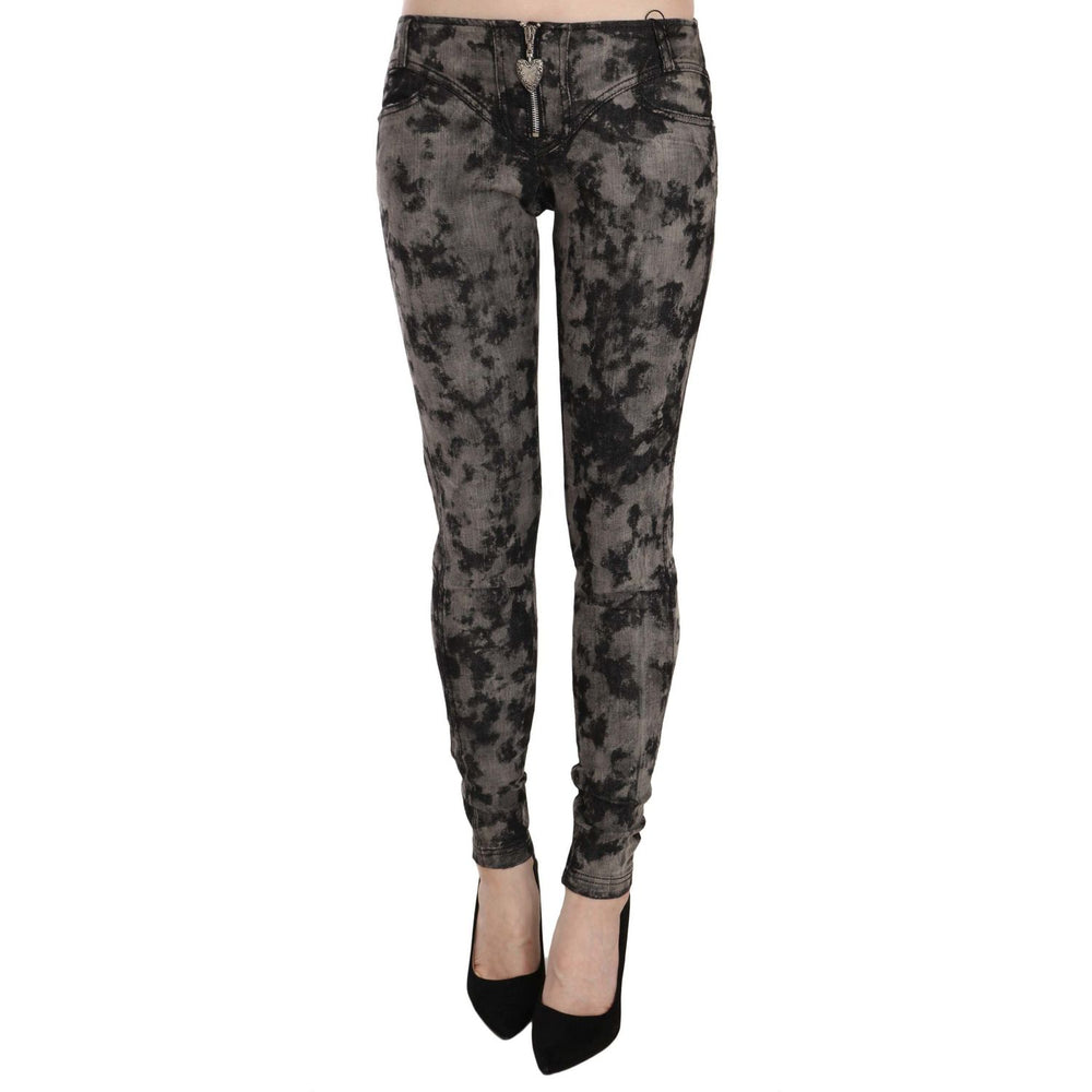Just Cavalli Black Gray Faded Low Waist Skinny Denim Trousers Jeans Jeans & Pants