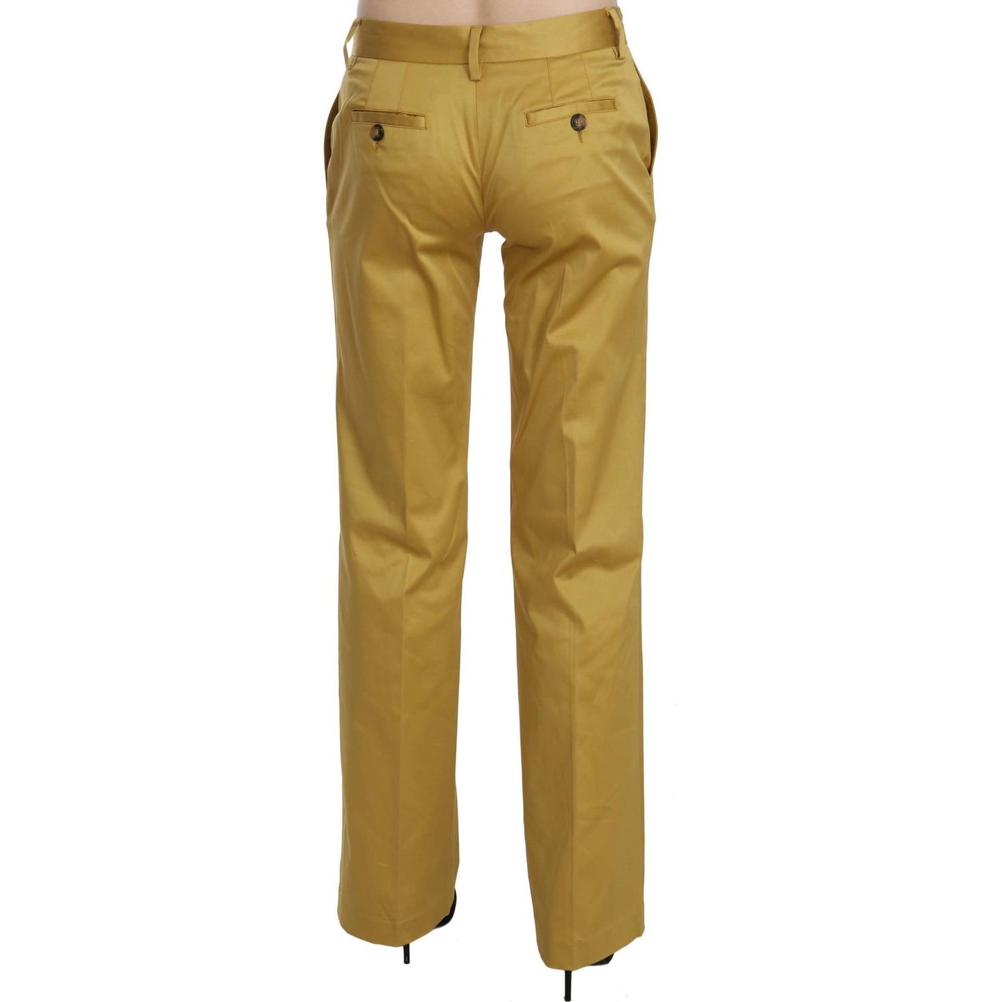 Just Cavalli Mustard Yellow Straight Formal Trousers Pants PAN70344-04