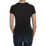 Exte Black Hearts Print Crew Neck Blouse Exte Black