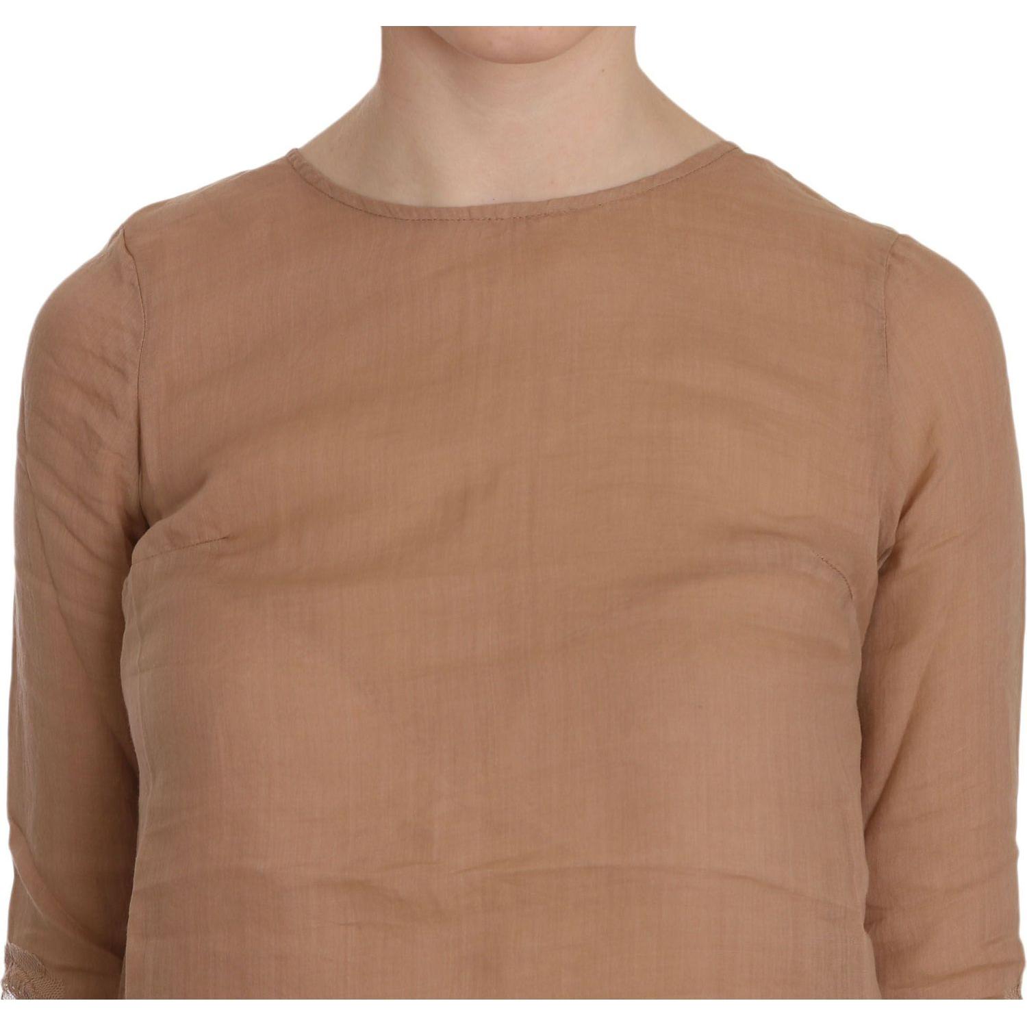 优雅棕色直筒迷你连衣裙