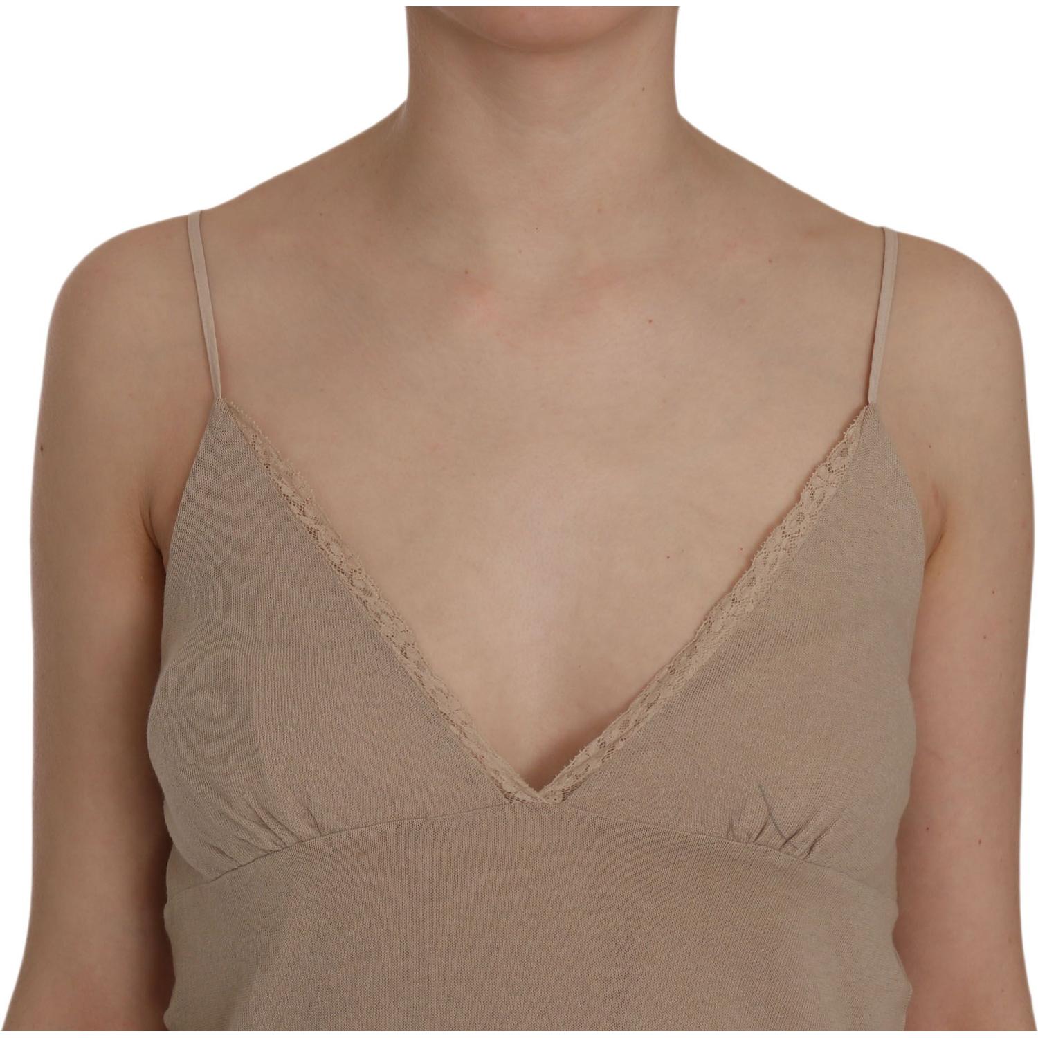 فستان قصير أنيق من الدانتيل باللون البيج من PINK MEMORIES