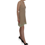 PINK MEMORIES Elegant Beige Lace Spaghetti Strap Mini Dress PINK MEMORIES Dim Gray