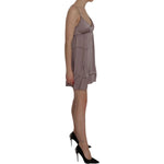 PINK MEMORIES Purple Spaghetti A-line Mini Silk Dress TSH3478-42
