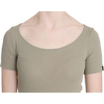 GF Ferre Chic Gray Nylon Tank Top with Designer Flair GF Ferre Dark Gray