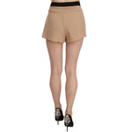 Costume National Shorts Beige Cotton Mid Waist Mini Short TSH3951-42