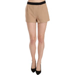 Costume National Shorts Beige Cotton Mid Waist Mini Short TSH3951-42