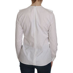 Dsquared² Elegant White Cotton Crew Neck Top Dsquared² Gray
