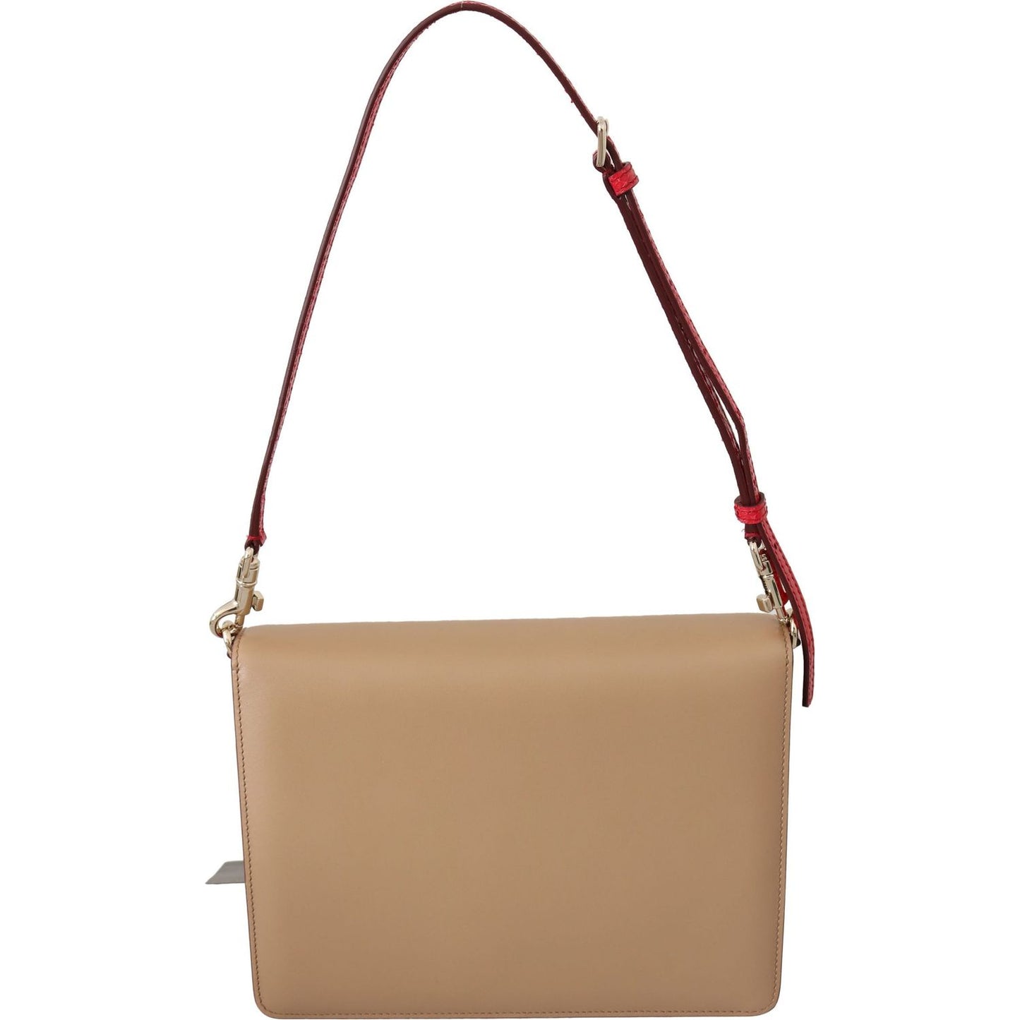 Dolce & Gabbana Purple Beige Red Leather Crossbody Purse Bag VAS8681
