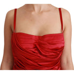 Dolce & Gabbana Red Silk Stretch Mermaid Bodycon Dress