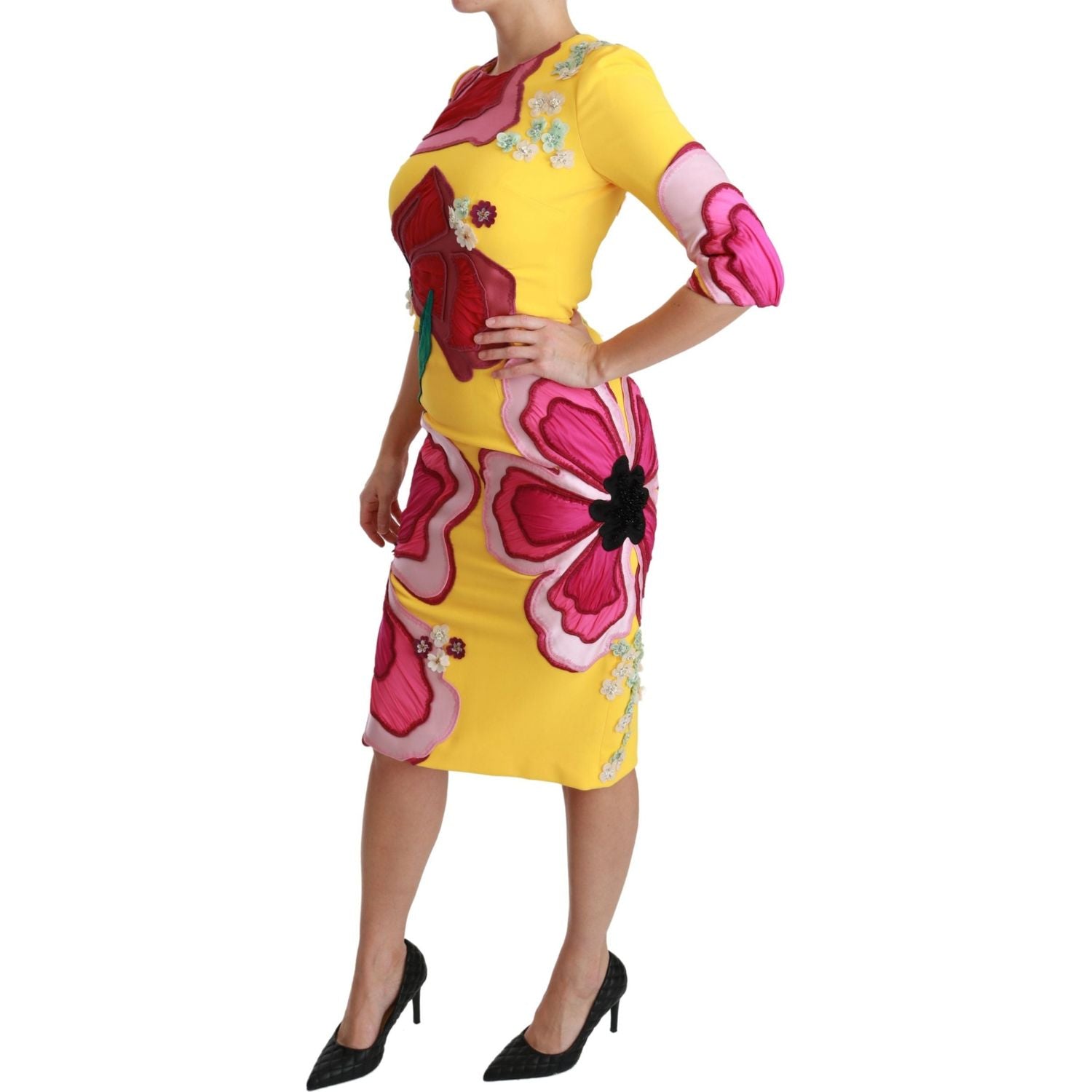 فستان دولتشي آند غابانا صن شاين بلوم غمد بطول الركبة