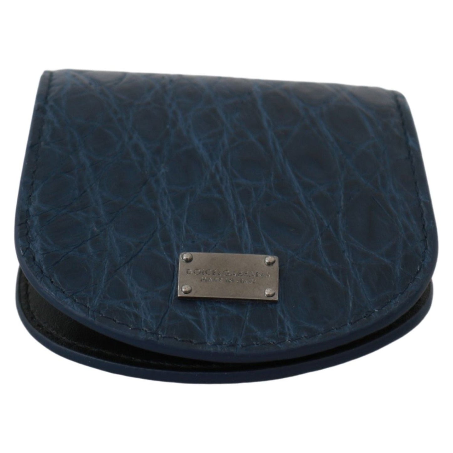 Dolce & Gabbana Blue Holder Pocket Wallet Blue Exotic Skin Condom Case VAS9363