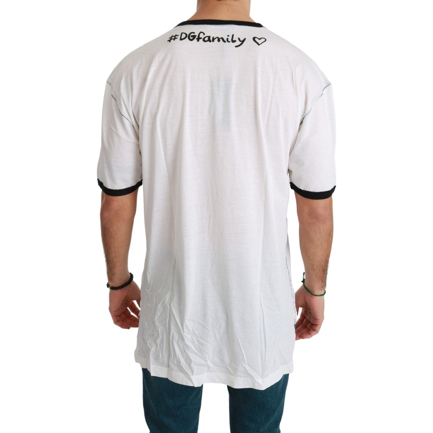 Dolce & Gabbana White Men Print #dgfamily Cotton T-shirt