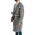 Dolce & Gabbana Elegant Belted Robe Nightgown in Black & White Dolce & Gabbana Light Gray