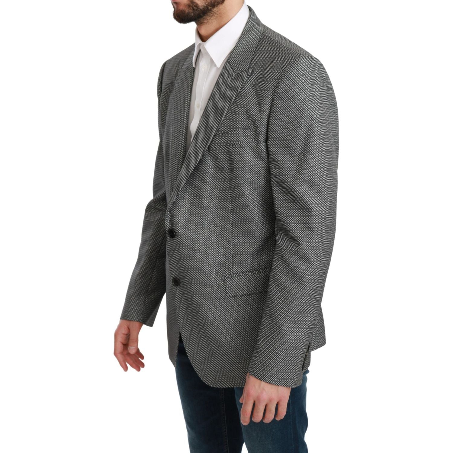 Dolce & Gabbana Gray Slim Fit Formal MARTINI Blazer