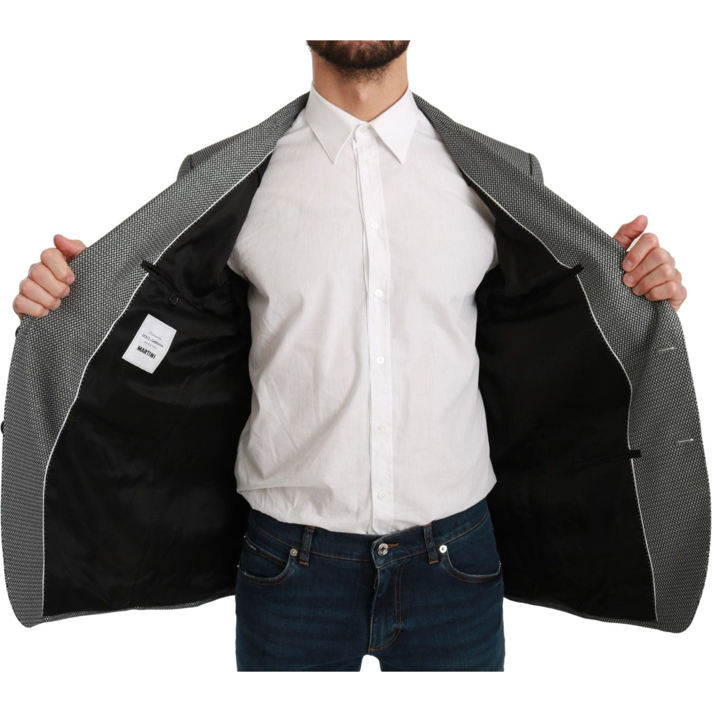 Dolce & Gabbana Gray Slim Fit Formal MARTINI Blazer KOS1713-54