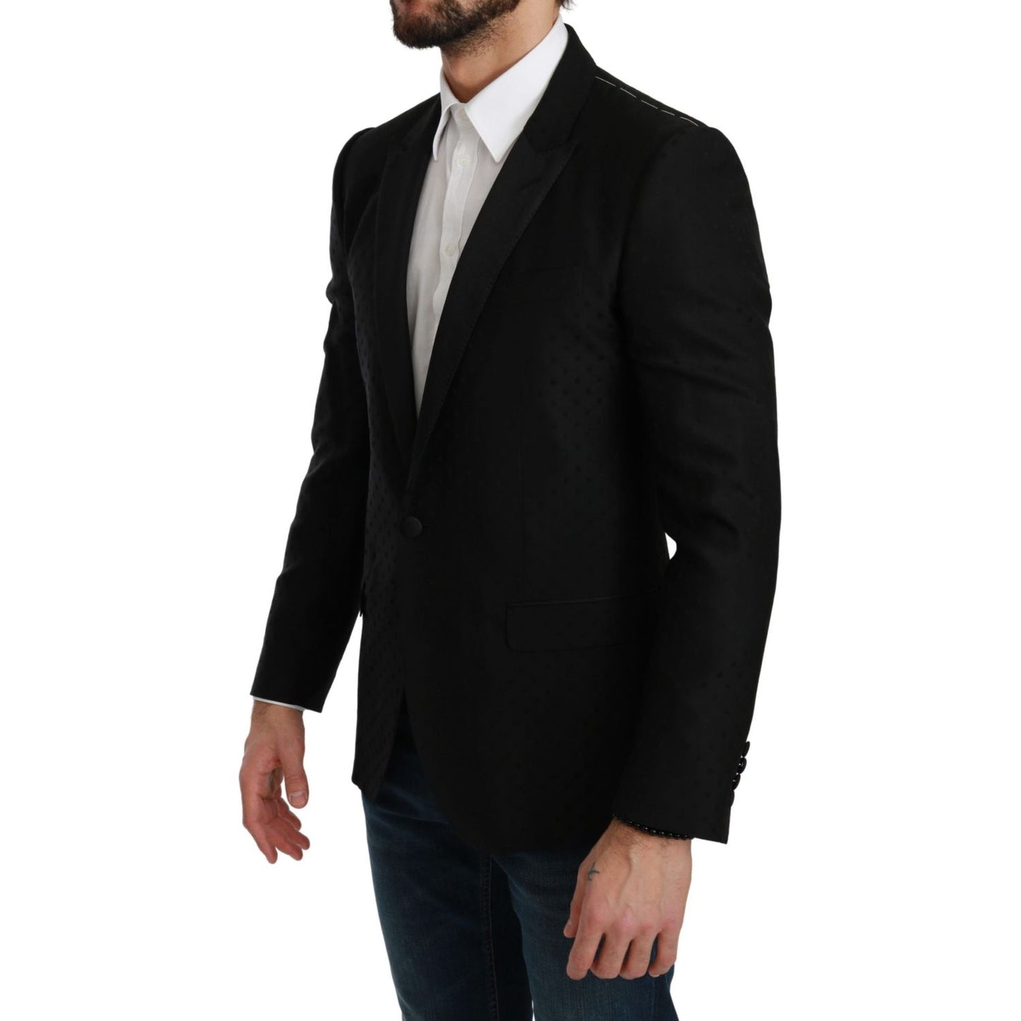 Dolce & Gabbana Black Slim Fit Coat Jacket MARTINI Blazer KOS1733-46
