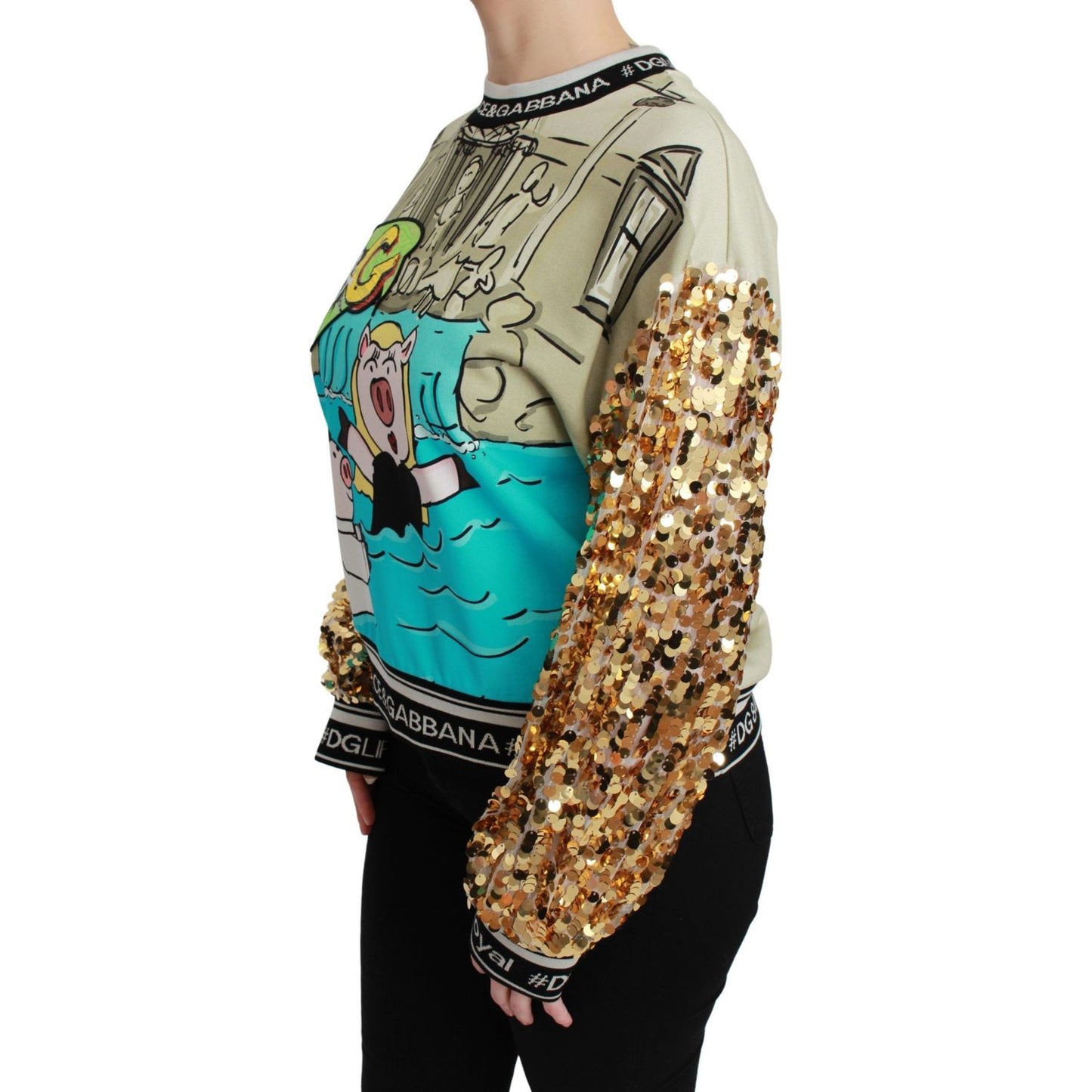 Dolce & Gabbana Year of the Pig Sequined Top Sweater