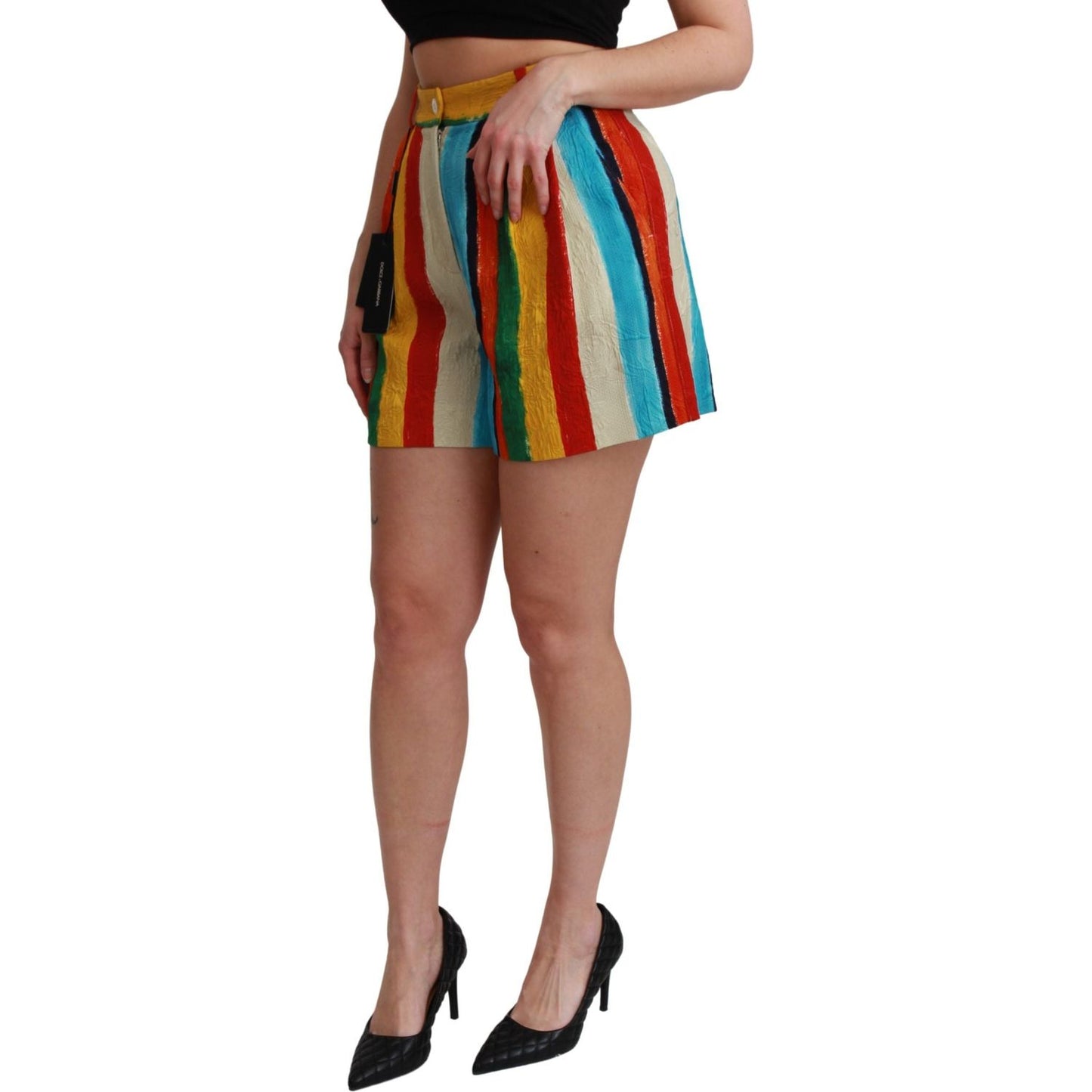 Dolce & Gabbana Multicolor Riga Pittorica Mini Shorts