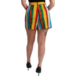 Dolce & Gabbana Multicolor Riga Pittorica Mini Shorts