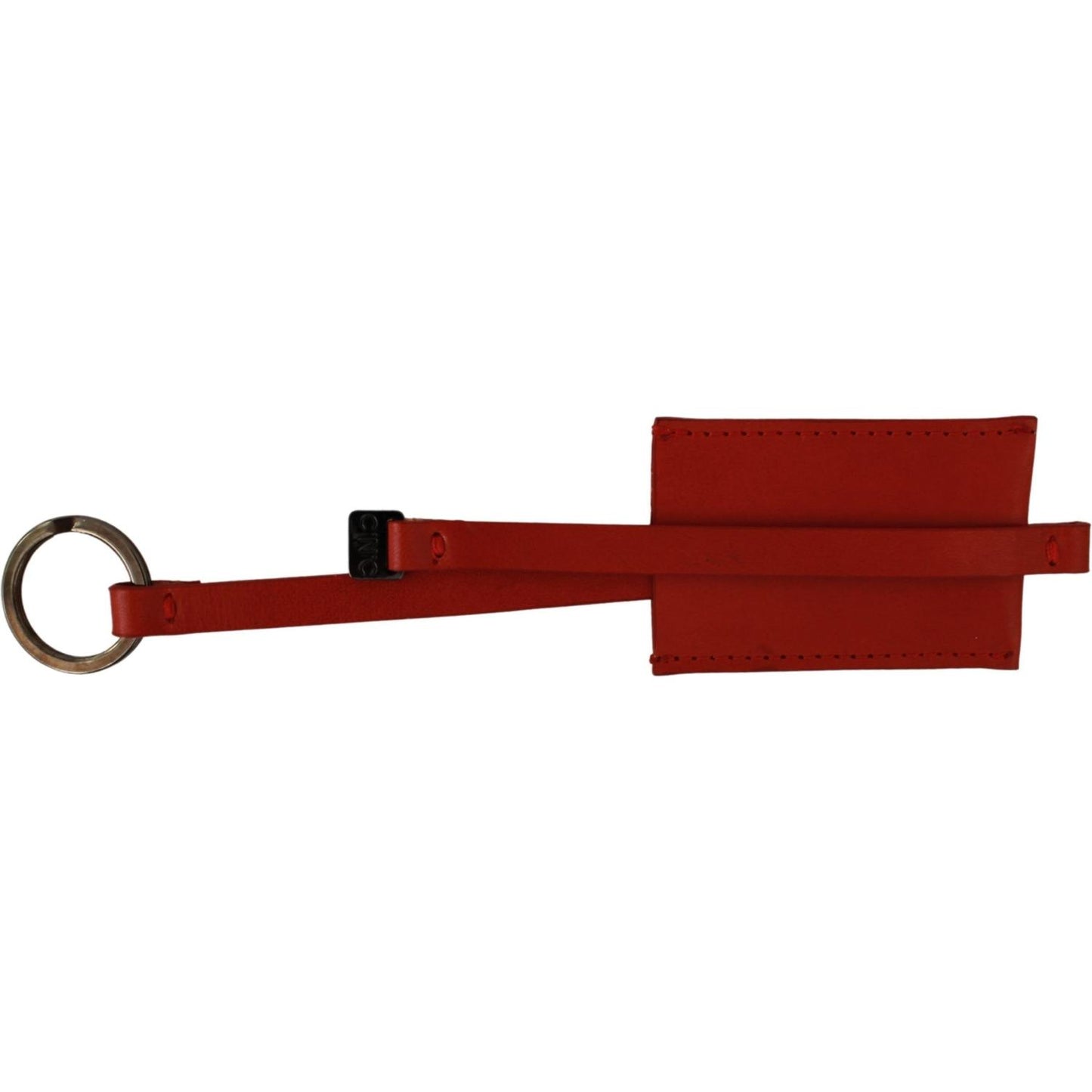 Costume National Red Leather Branded Logo Keyring Keychain Keychain