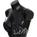 Roberto Cavalli Black Lace Reggiseno Nylon Bra Underwear
