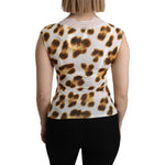 Roberto Cavalli White Brown Camisole Underwear Blouse