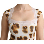 Roberto Cavalli White Brown Camisole Underwear Blouse