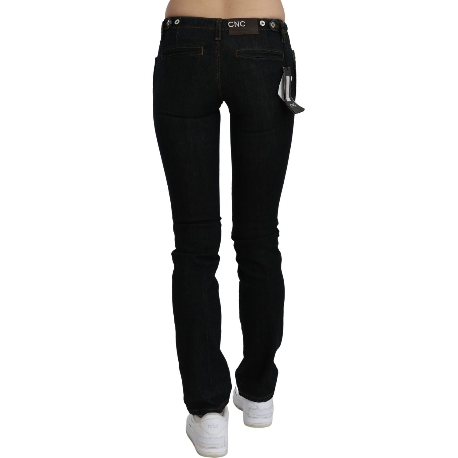 Costume National Black Mid Waist Skinny Denim Cotton Jeans