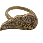 Nialaya Gold Wing Clear CZ 925 Silver Authentic Women Ring