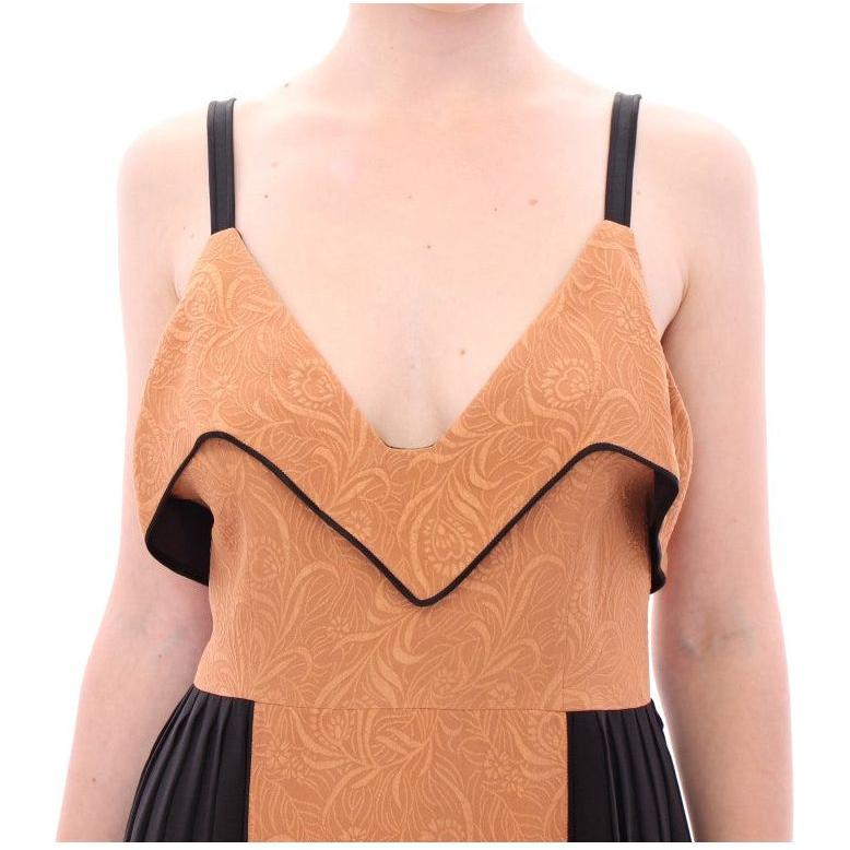 FILOS Black Bronze Silk Sleeveless Above Sheath Dress Dresses