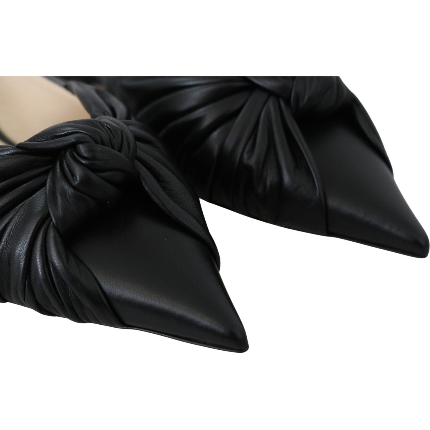 Jimmy Choo Elegant Pointed Toe Leather Flats Shoes