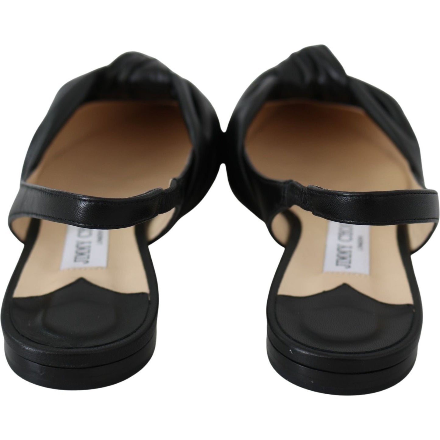 Jimmy Choo Elegant Pointed Toe Leather Flats Shoes
