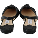 Jimmy Choo Elegant Pointed Toe Leather Flats Shoes