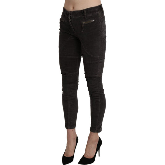 Ermanno Scervino Brown Velvet Capri Cropped Cotton Pants PAN71133-42