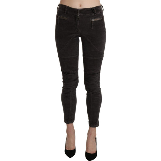 Ermanno Scervino Brown Velvet Capri Cropped Cotton Pants PAN71133-42